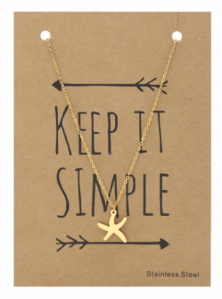 Ketting Hart stainless steel goud