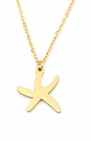 Ketting zeester stainless steel goud