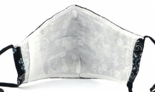 Mondkapje katoen Bandana print zwart-blauw