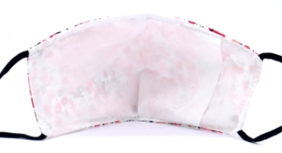 Gezichtsmasker katoen flowers creme-rood
