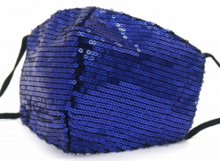 Mondkapje glitter blauw