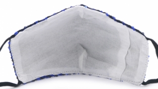 Mondkapje glitter blauw