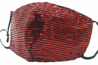 Mondkapje glitter rood