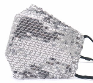 Mondkapje glitter zilver 6