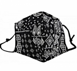 mondkapje katoen bandana-print zwart