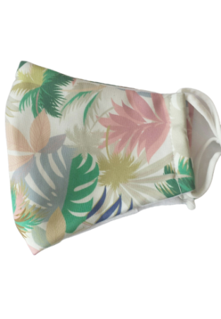 Mondkapje tropic leaves wit-multicolor 2