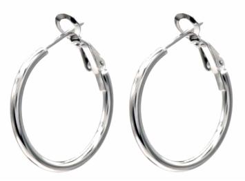 Oorbellen Hoops 2,5 cm st-steel zilver