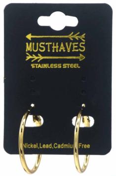 Oorbellen Hoops 3 cm st-steel goud 2