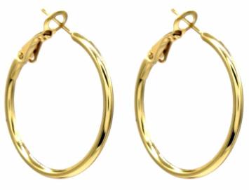 Oorbellen Hoops 3 cm st-steel goud