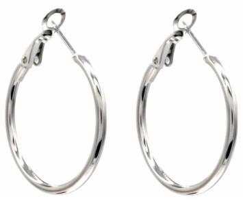 Oorbellen Hoops 3,5 cm st-steel zilver