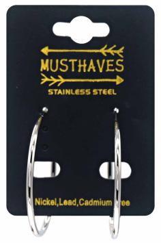 Oorbellen Hoops 4 cm st-steel zilver 2