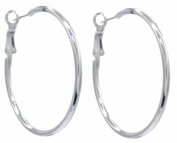 Oorbellen Hoops 4 cm st-steel zilver