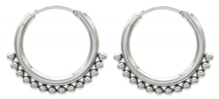 Oorbellen Hoops with balls s.steel zilver