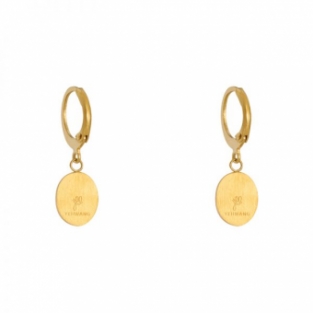 Oorbellen Hoops & Oval Live Life RVS goud 3