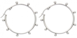 Oorbellen Hoops with balls s.steel zilver