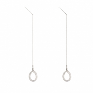 Oorbellen lang Luxury Charm zilver