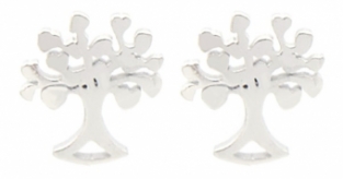 Oorbellen Tree of Life stainless steel zilver