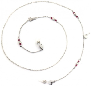 Zonnebrilkoord flamingo\'s zilver